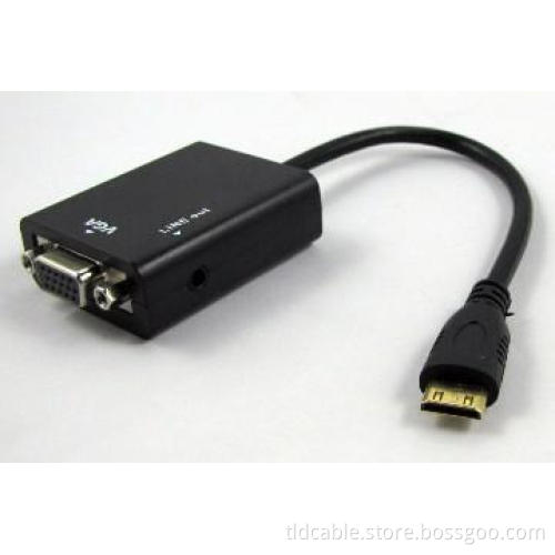 High Speed Mini HDMI to VGA Adapter Cable with Audio